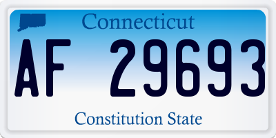 CT license plate AF29693