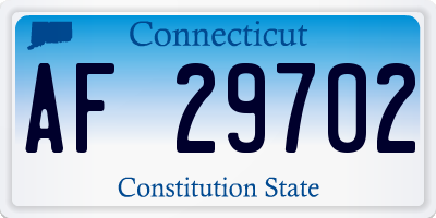 CT license plate AF29702