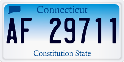 CT license plate AF29711