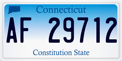 CT license plate AF29712