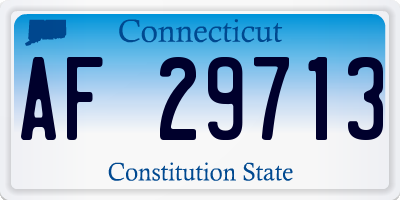 CT license plate AF29713