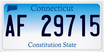 CT license plate AF29715