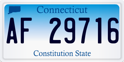 CT license plate AF29716