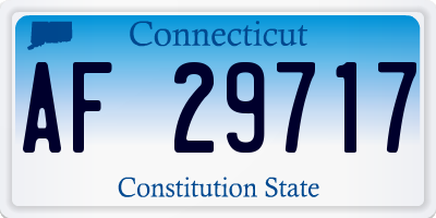 CT license plate AF29717