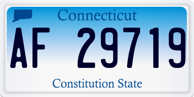 CT license plate AF29719