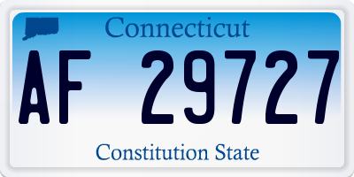 CT license plate AF29727