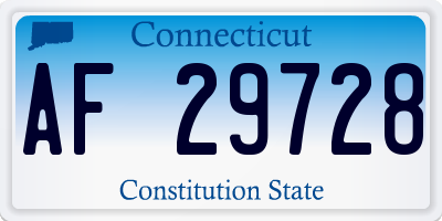 CT license plate AF29728