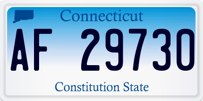 CT license plate AF29730