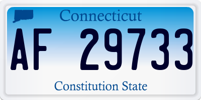 CT license plate AF29733
