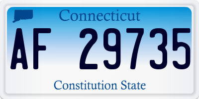 CT license plate AF29735