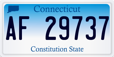 CT license plate AF29737