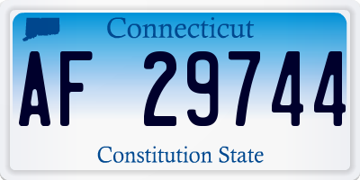 CT license plate AF29744