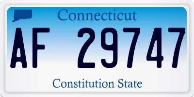 CT license plate AF29747