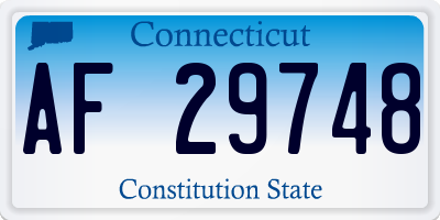 CT license plate AF29748