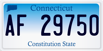 CT license plate AF29750