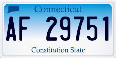 CT license plate AF29751