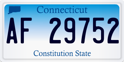 CT license plate AF29752