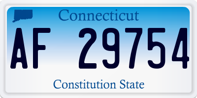 CT license plate AF29754