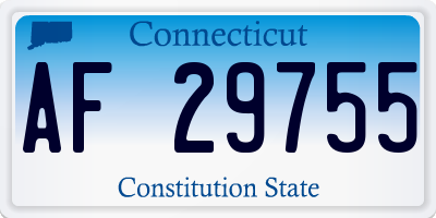 CT license plate AF29755