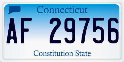 CT license plate AF29756
