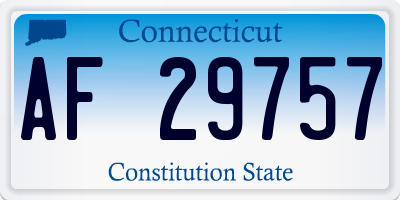 CT license plate AF29757