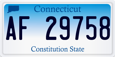 CT license plate AF29758