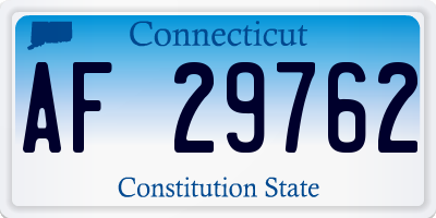 CT license plate AF29762