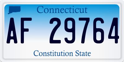 CT license plate AF29764