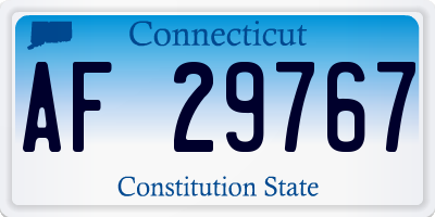 CT license plate AF29767