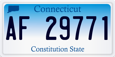 CT license plate AF29771