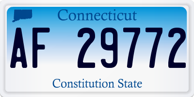 CT license plate AF29772