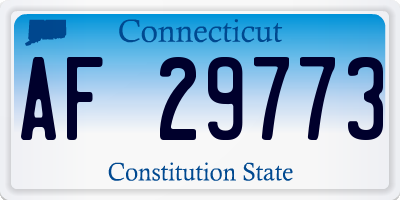 CT license plate AF29773