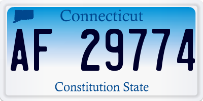 CT license plate AF29774