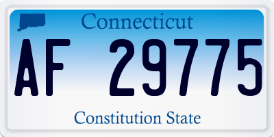 CT license plate AF29775