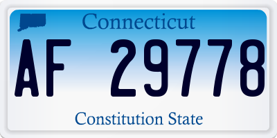CT license plate AF29778