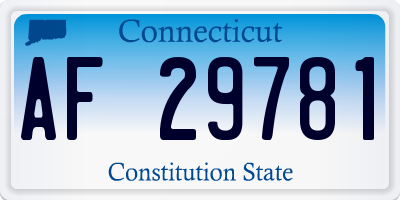 CT license plate AF29781