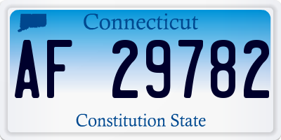 CT license plate AF29782