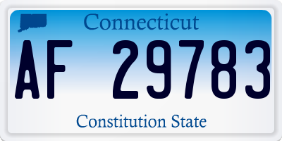 CT license plate AF29783
