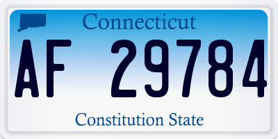 CT license plate AF29784