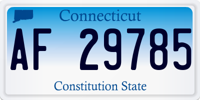 CT license plate AF29785