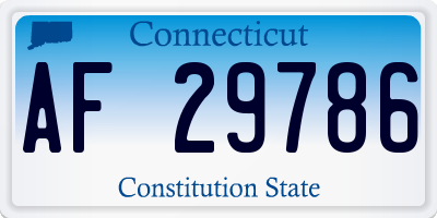 CT license plate AF29786