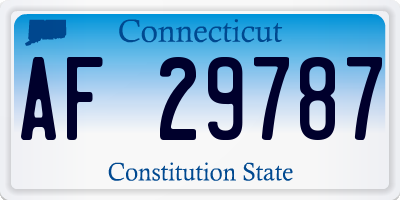 CT license plate AF29787
