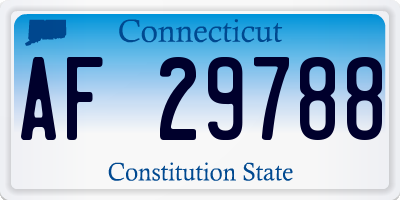 CT license plate AF29788