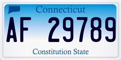 CT license plate AF29789