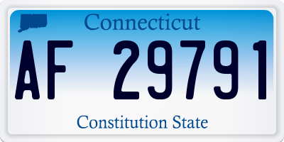 CT license plate AF29791