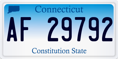 CT license plate AF29792