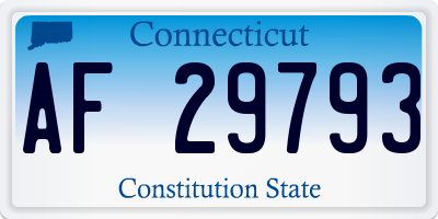 CT license plate AF29793