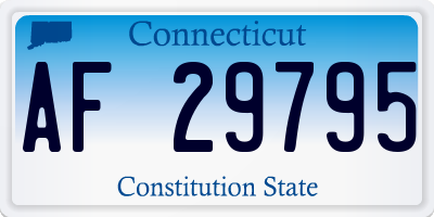 CT license plate AF29795