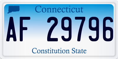 CT license plate AF29796