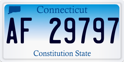 CT license plate AF29797